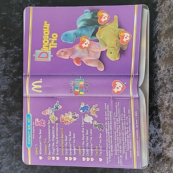 TY 2000 McDonald's Teenie Beanie Rex the Tyrannosaurus Rex - Picture 4 of 6